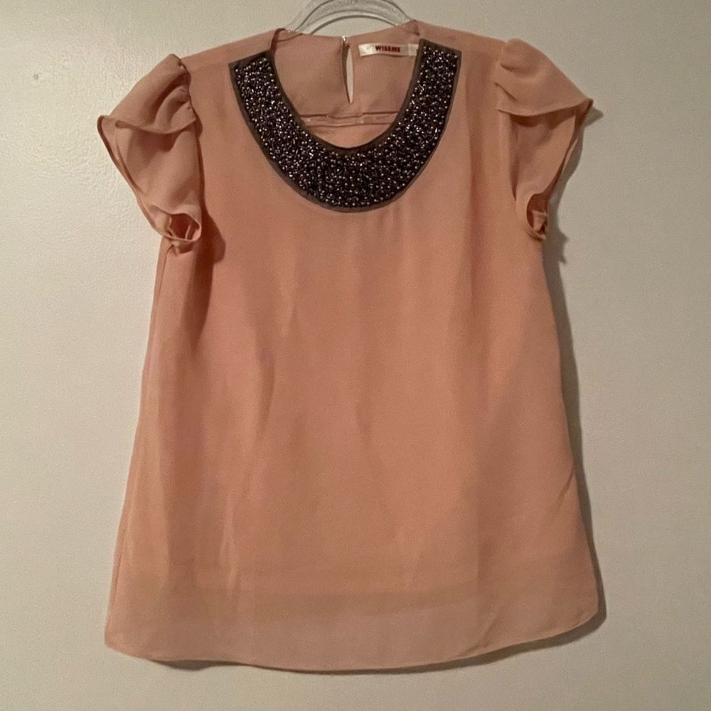 Beaded neck blouse medium